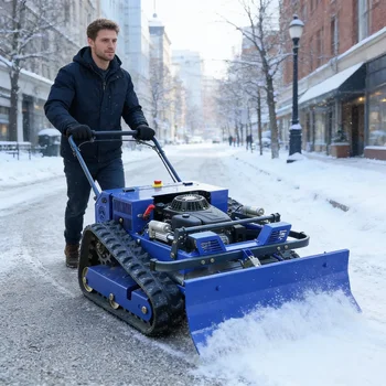 Customized Automatic Crawler Lawn Mower - Remote Control Commercial Grass Cutting Machine for Winter Snow Removal 1