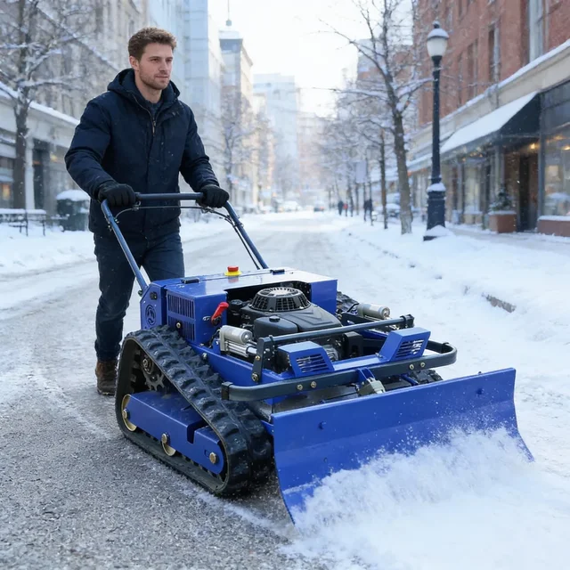 Customized Automatic Crawler Lawn Mower - Remote Control Commercial Grass Cutting Machine for Winter Snow Removal 1