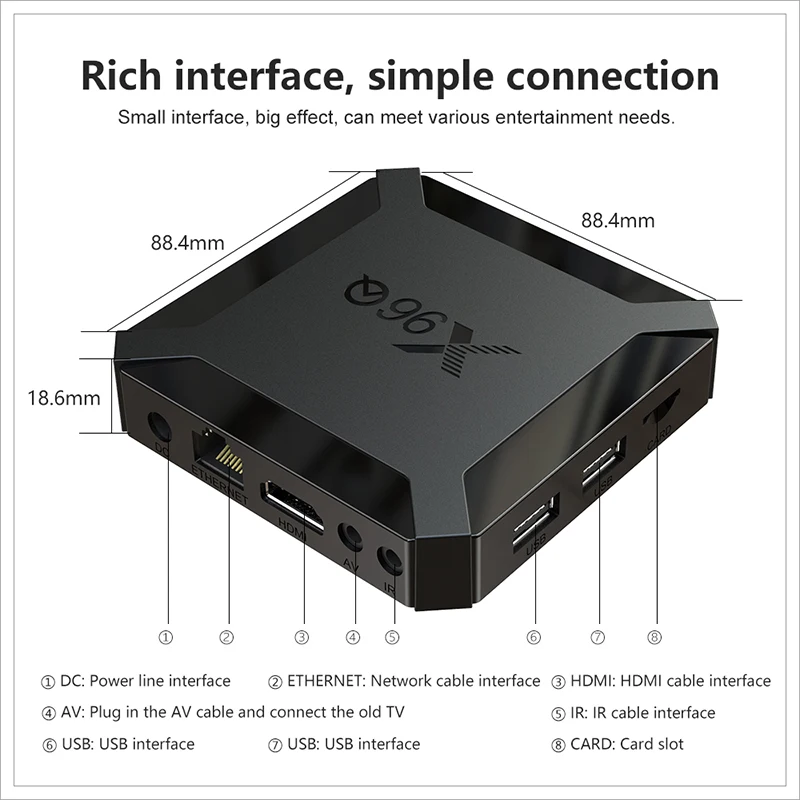 Android 10 X96Q TV Box 2GB 16GB Allwinner H313 Quad Core 4K Smart TV BOX Wifi X96 1GB 8GBSet Top Box 3