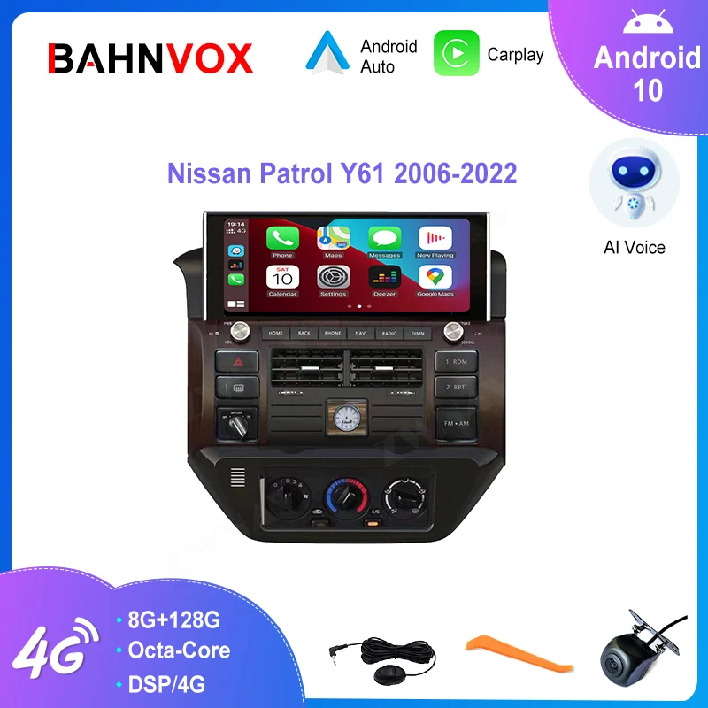 

12.3'' Android 10.0 Car Radio For Nissan Patrol Y61 2006-2022 Navigation GPS 8G+256G Multimedia Player Carplay Stereo Head Unit