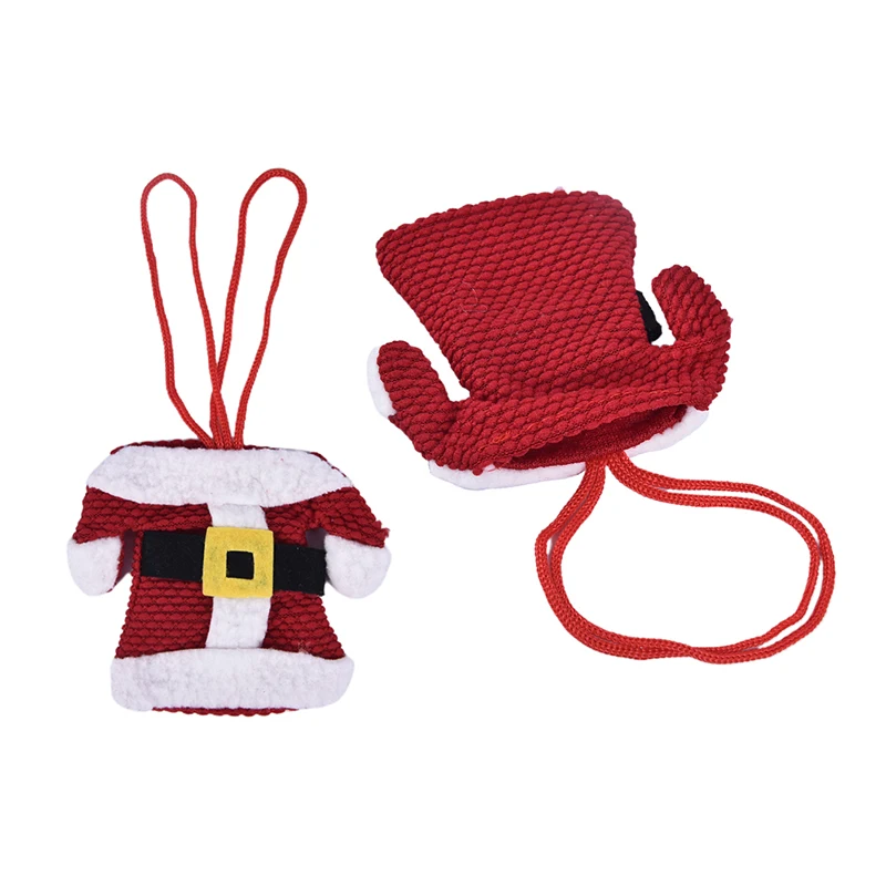 6x Weihnachtsmann-Anzug, Weihnachtsbesteckhalter, Geschirr, Bestecktasche, Dekorationen – Detail 8
