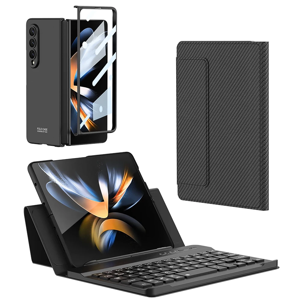 

Magnetic Bluetooth Wireless Keyboard Case For Samsung Galaxy Z Fold 4 3 Folding Leather Keyboard Cover with Stand and Pen Slot