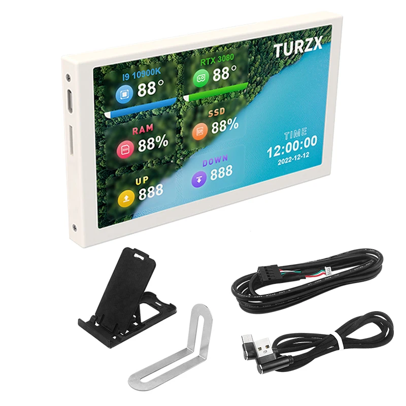lcd monitor display usb dinâmico sub-tela suporte vertical livremente aida64