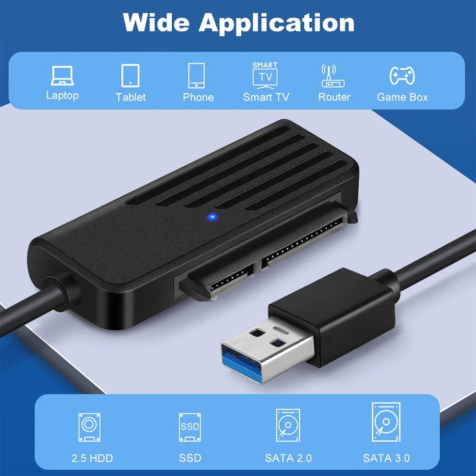 Zexmte SATA to USB 3.0 Cable for 2.5 Inch External HDD SSD Hard Drive Data Transfer UP To 6Gbps USB 3.0 to Sata III Cord Adapter sata to usb cable sata to usb adapter
