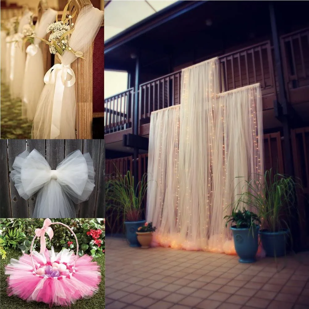 Tela De Tul Con Lentejuelas - 160 Cm Ancho X 2 M Largo, 18 Colores - Decoración Bodas, Fiestas, Manualidades