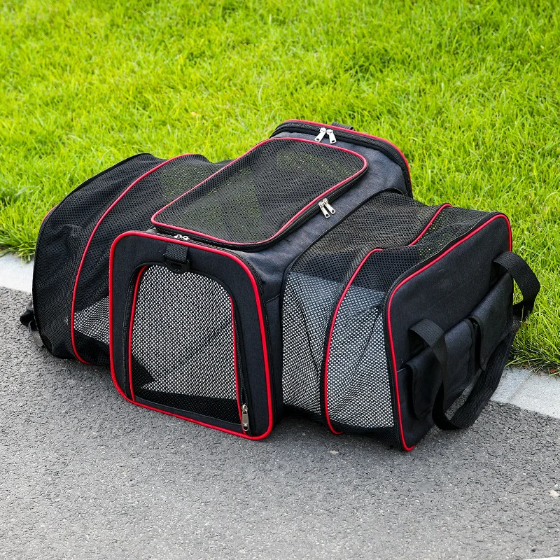 Large Capacity Outdoor Travel Portable Foldable PVC Cat Carriers Soft Breathable Transparent Carrying Bags Pet Accessories
