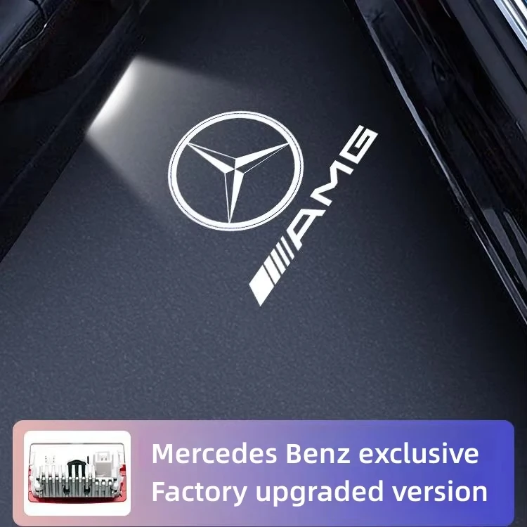 메르세데스 벤츠 W212 W205 AMG ML W166 W176 W177 W213 W246 GLB GLC GLA GLE1 GLS용 차량 LED 웰컴 프로젝터 라이트 도어 램프 2개