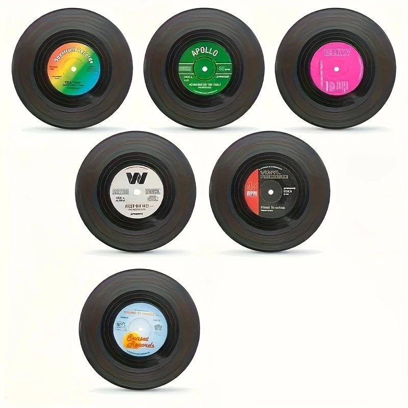 Music Vinyl Record Wood Ironing Non-slip Coaster