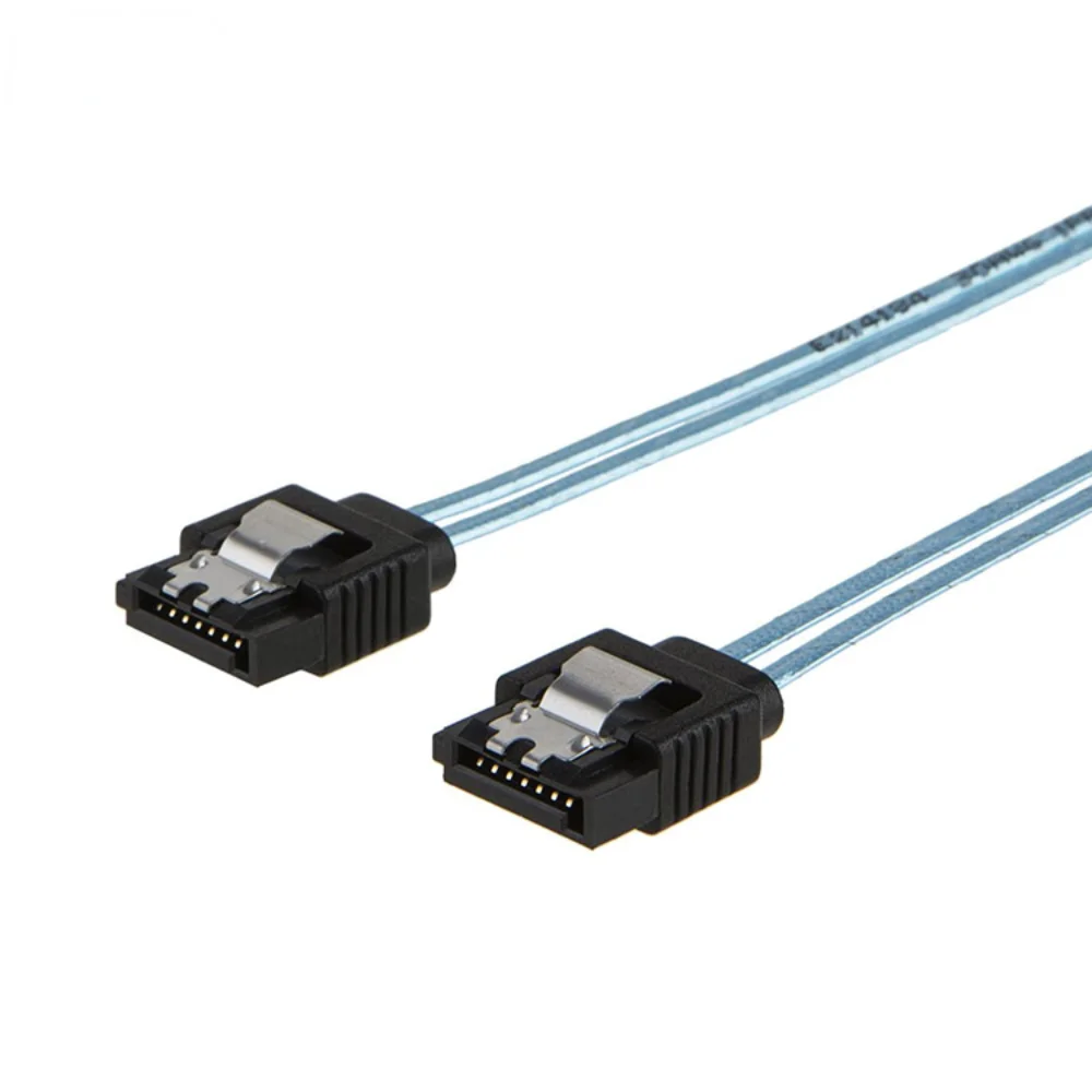 SATA 케이블 암에서 직각 암 데이터 케이블, 잠금 래치 포함, 180 도에서 180 도, 일자에서 좌로, 7 핀, 12Gbps