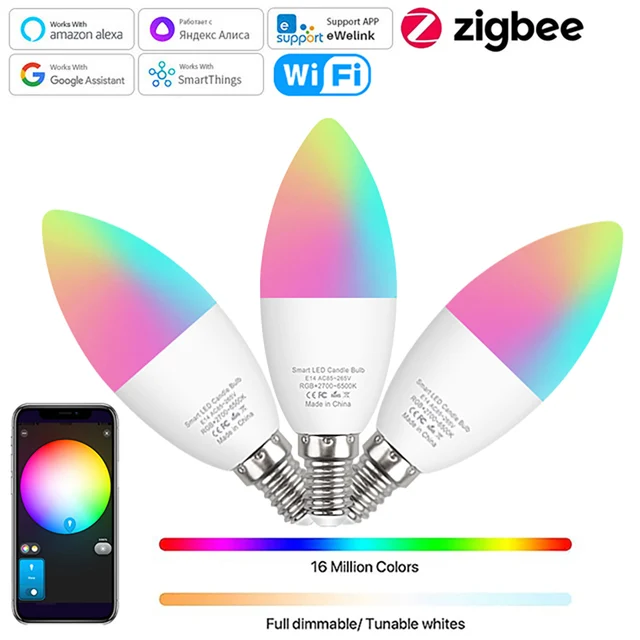 Ewelink E14 Smart Wifi Led Light Bulb Zigbee RGBCW Led Lamp: The Perfect Addition to Your Smart Home