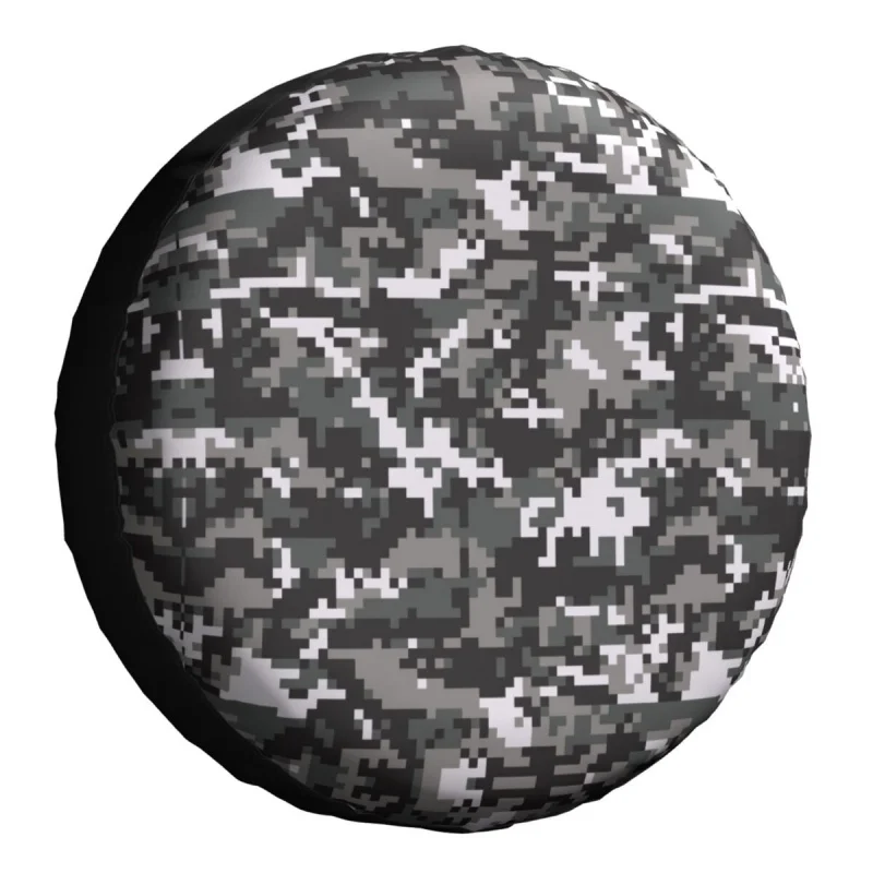 

Black And Gray Digital Military Camouflage Spare Tire Cover Bag for Jeep Honda Army Camo Car Wheel Covers