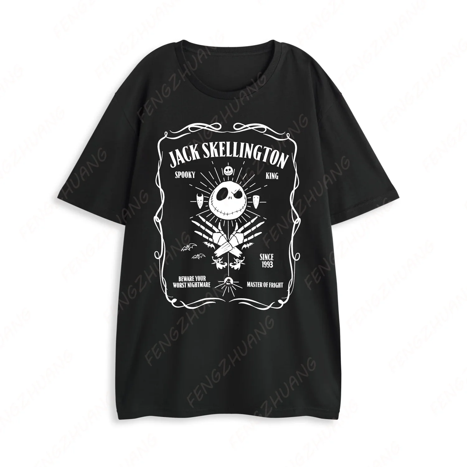 Disney The Nightmare Before Christmas Jack Skellington Short Sleeve Long Leg Pyjamas Set Men Women Hot Sale Faddish Casual Set 2