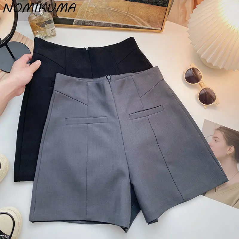 NomikumaGraySuitShortsWomenSummer2023NewKoreanBottomsFashion