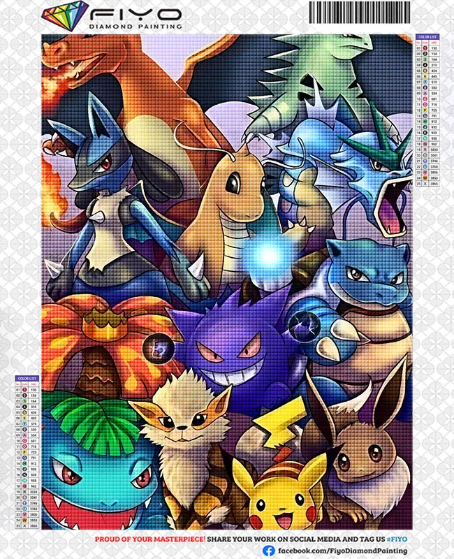 5D DIY Diamond Painting Cartoon Pokemon Cross Stitch Full Round/Square  Diamond Embroidery Mosaic Pictures Decor Diamond Art Gift - AliExpress