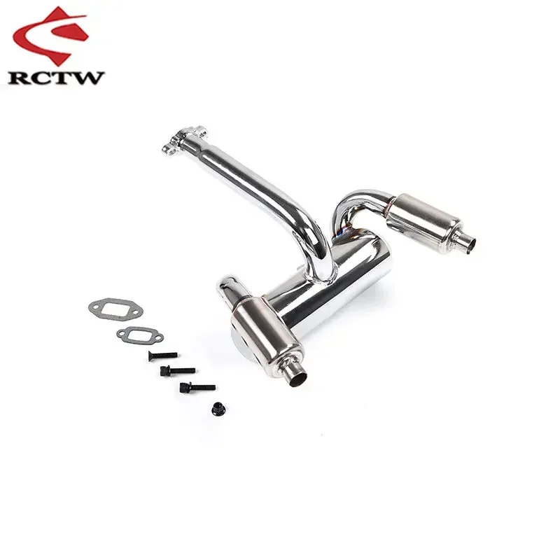 23CC ~ 45CC Engines 2 Hole Exhaust Pipe Silencer Pipe for 1/5 Rc Car Hpi Rofun Baha Km Rovan Baja 5b Truck Upgrade Parts 1