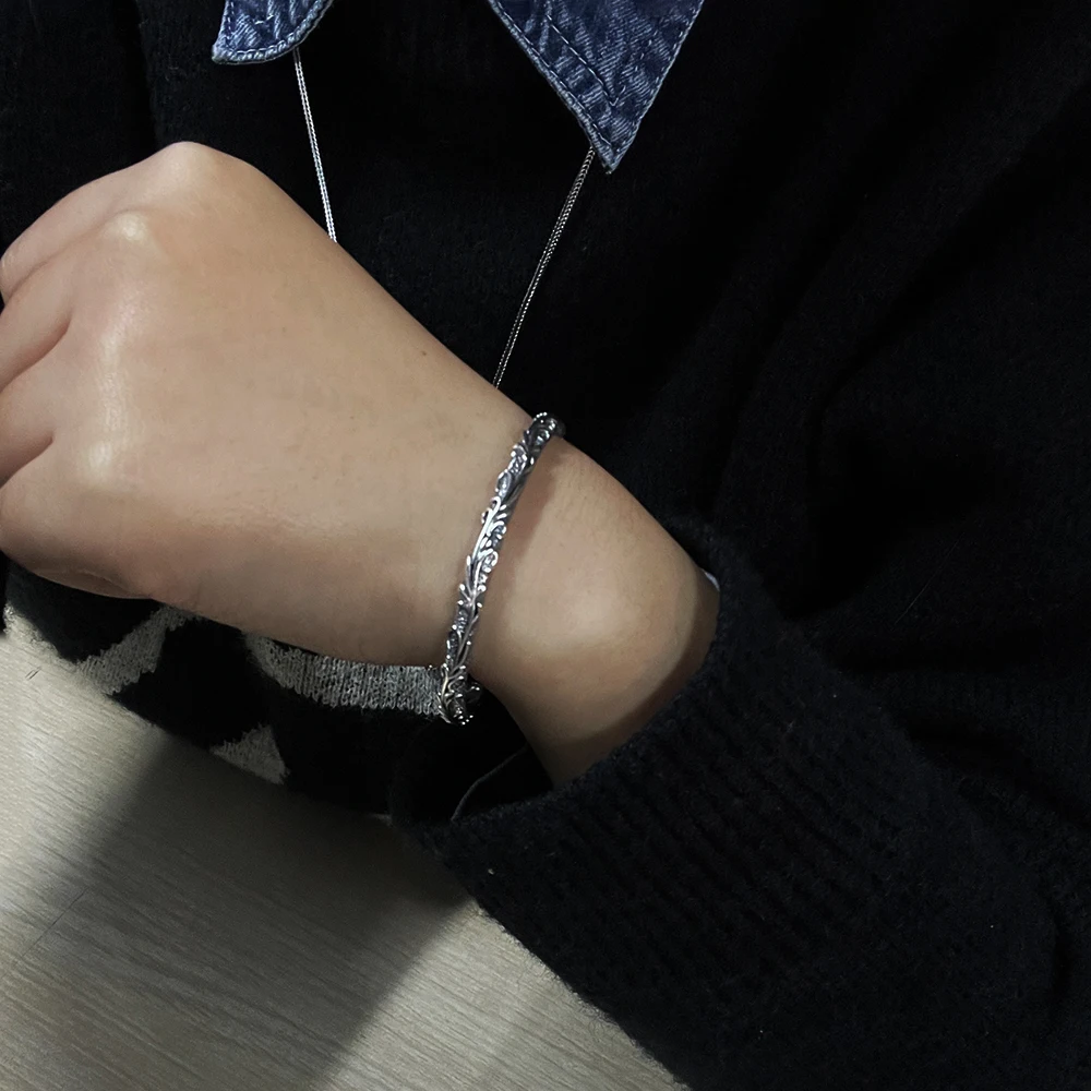 S925 Sterling Silver Bracelets Bangles for Men and Women