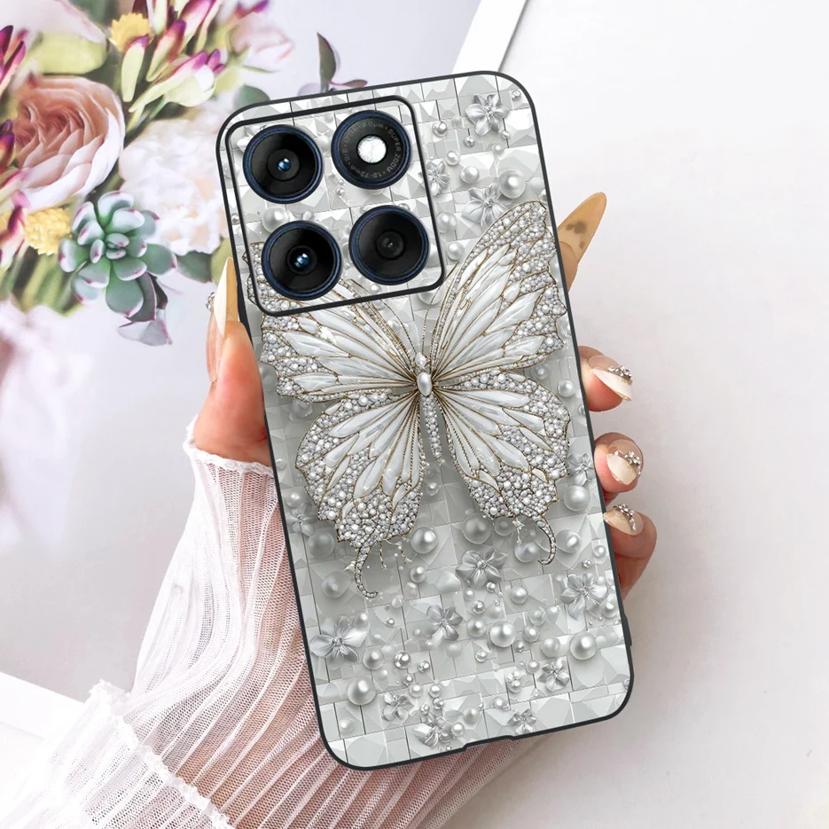 Luxury Butterfly Tree Painted Silicone Case for Motorola Edge 60 Series