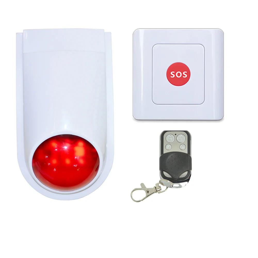 Outdoor Wireless 433mhz Strobe Siren LED Strobe Siren Security Alarm PIR Motion Sensor Door Open