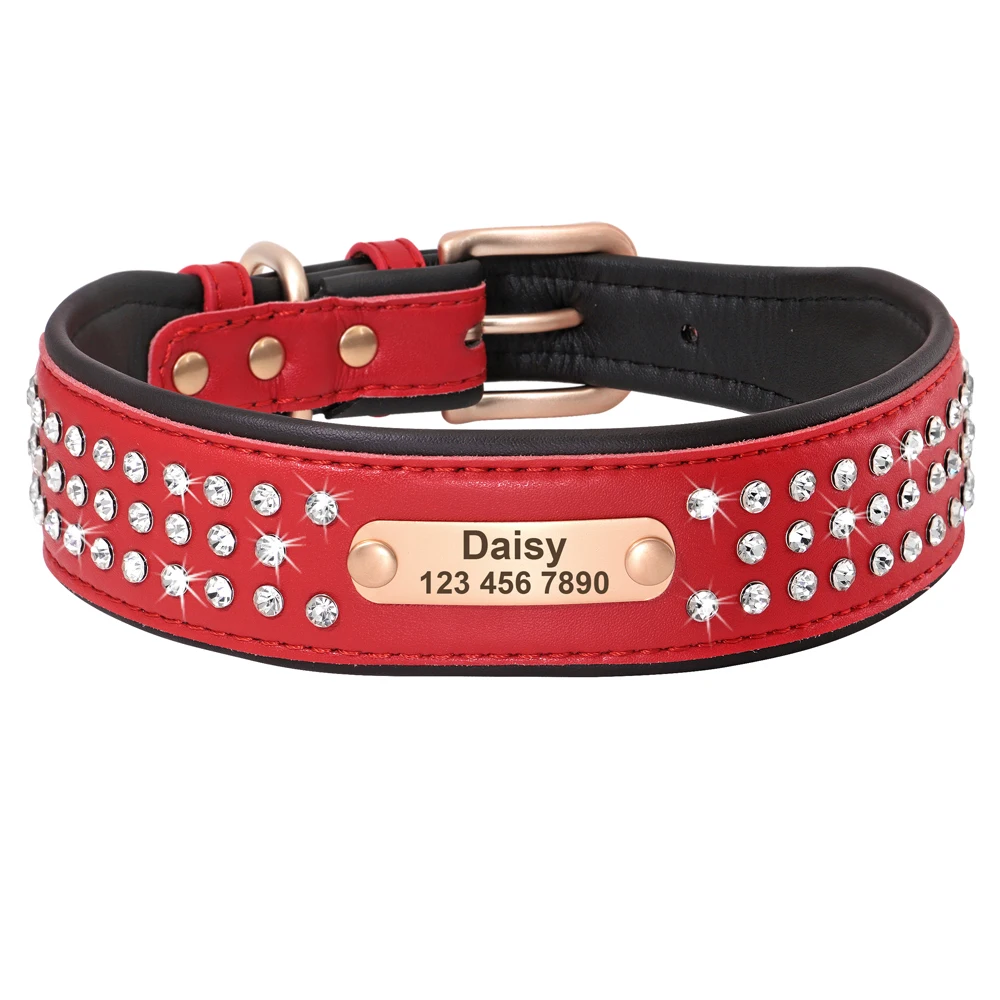 Buy Wholesale China Dog Collar Adjustable Pet Products Pet Necklace Pu  Leather Dog Leash Bling Rhinestone Pet Collar & Diamond Dog Collars at USD  0.79