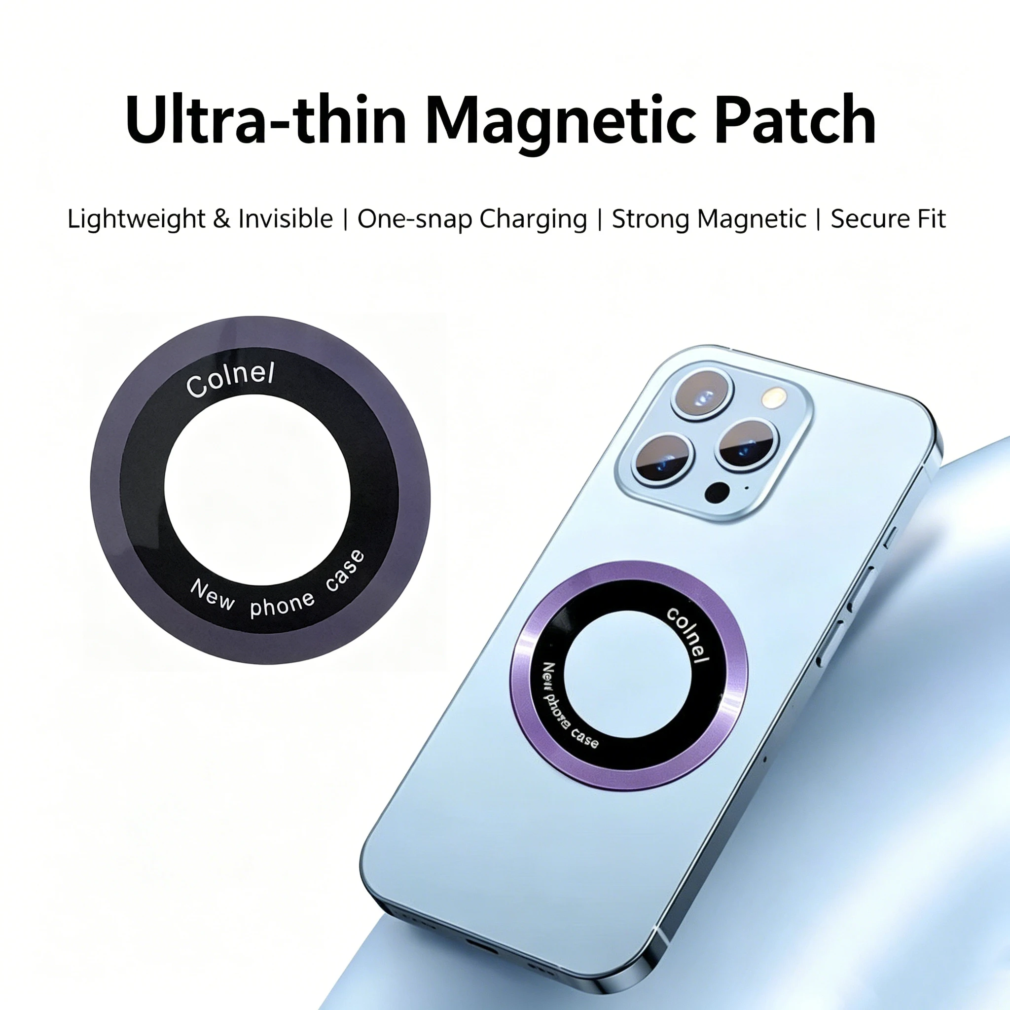 CD Pattern Magnetic Iron Ring Magsafe Wireless Charger Sticker for Phone Holder Desktop Stand