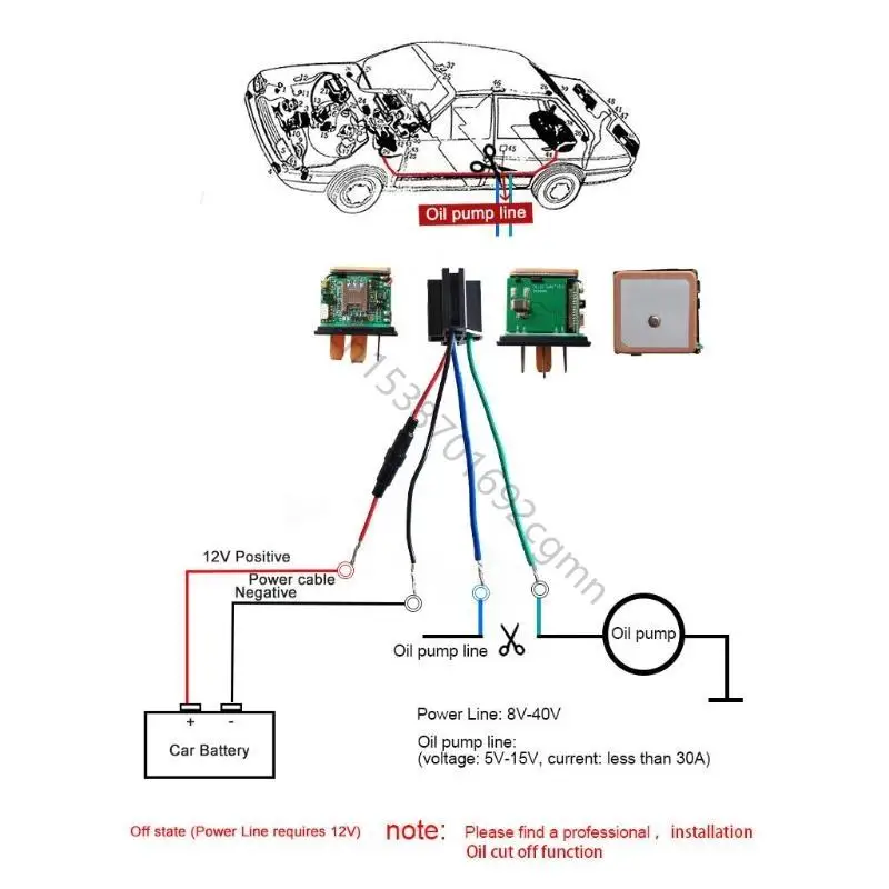 1 조각 GPS 릴레이 GPS 추적기 자동차 차단 연료 차량 추적기 진동 과속 ..