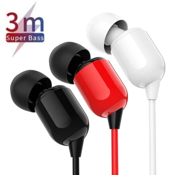 Auricolari cablati da 3 metri di lunghezza Auricolari in-ear Cuffie con monitor Cuffie con cancellazione del rumore da 3,5 mm Cuffie stereo dal vivo con microfono