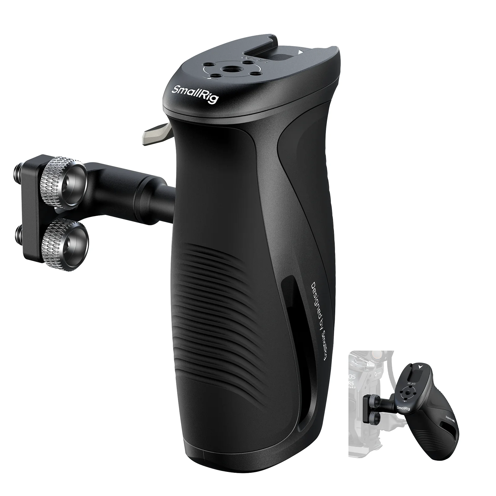 Rotating Side Handle with 1/4"-20 Screws, 360° Adjustment Handgrip for DSLR Came
