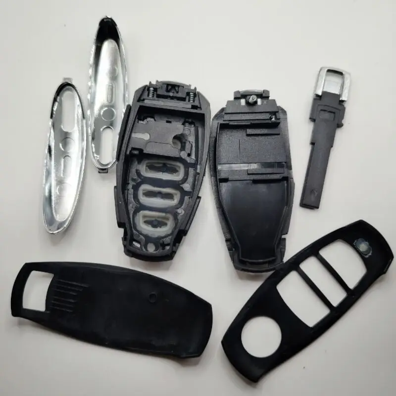 Key Case Car Key Shell Key Cover Fob Cover Key Fob Replacement Smart Remote Control Car Key Shell Case 3 Buttons for Volkswagen Touareg 2011-2017 With Blade