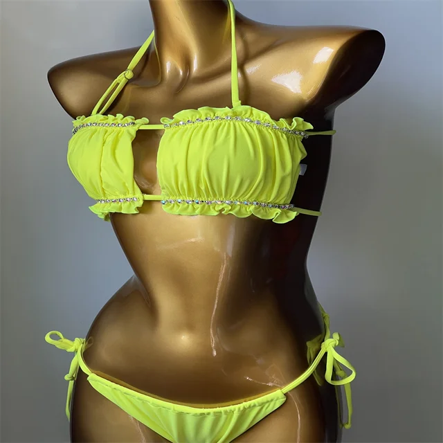 Discover the 2023 Venus Resort Diamond Bikini Bandage Swimsuit: A Summer Fresh Swimsuit Beach Diamond Bikini!