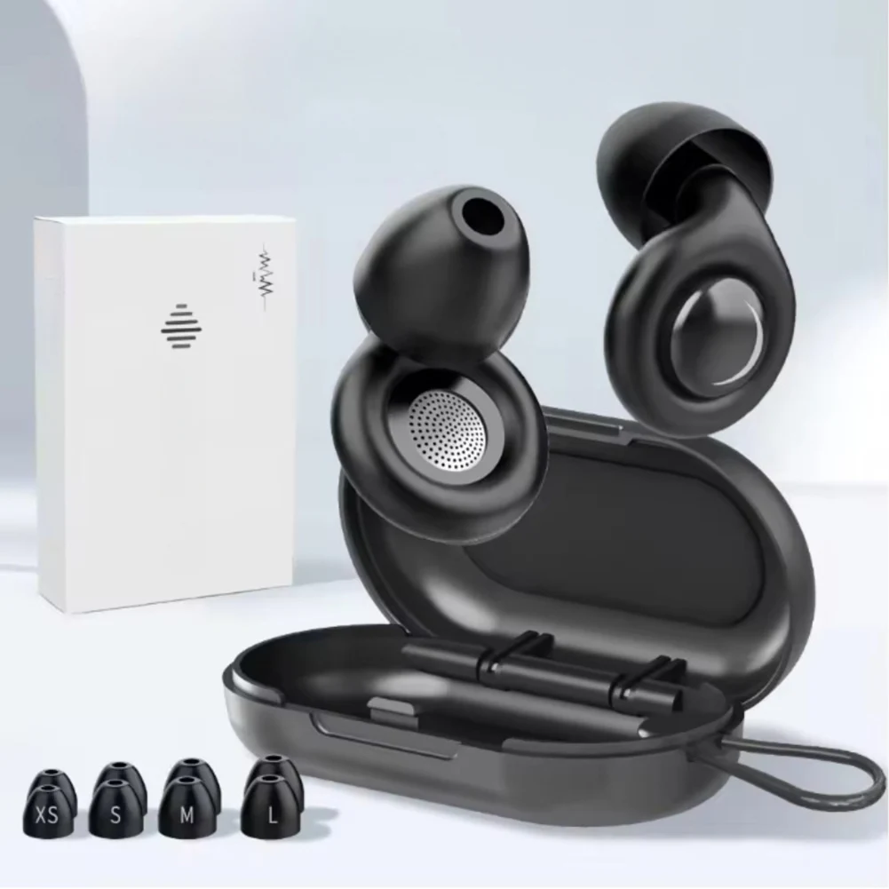 Reusable Silicone Sleep Ear Plugs W/ 10 Eartips in XS/S/M/L Hearing Protection Earplugs Noise Cancelling Ear Plugs for Sleeping