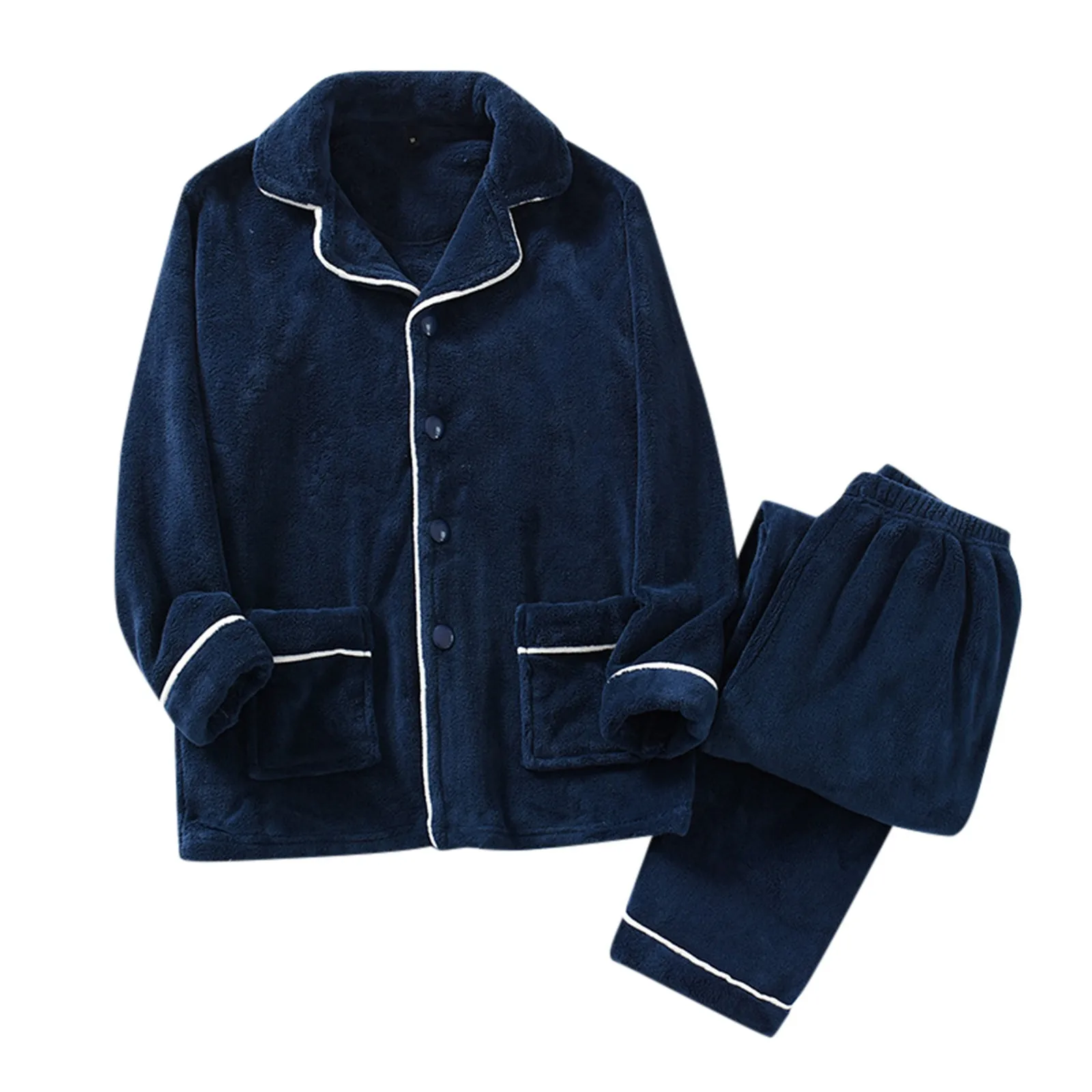 2 قطعة/المجموعة الرجال منامة ملابس نوم الرجال الشتاء سميكة ومزخرفة عارضة الفانيلا منامة مجموعة المنزل ملابس خاصة Ropa De Hombre