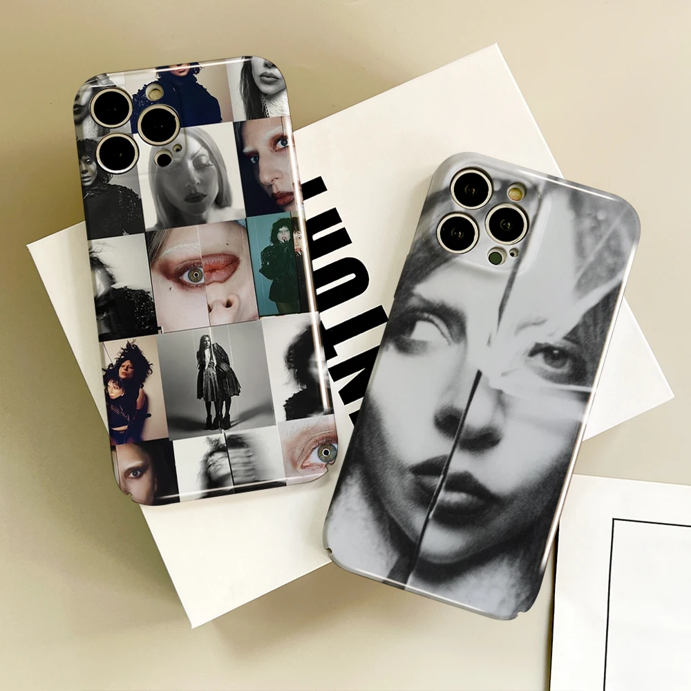 Telefon Fall Für IPhone 16 15 14 13 12 11 Plus Pro Max Mini Glänzend HD Hard Cover Film Shell Sänger Lady Gaga Mayhem