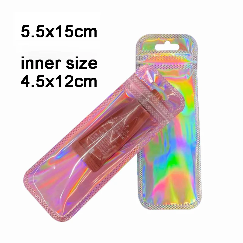 50pcs Iridescent Self Sealing OPP Bags Pouches Laser Iridescent Zip lock  Bag Resealable Packaging JewelryRetail Bag Pouches Bags - AliExpress