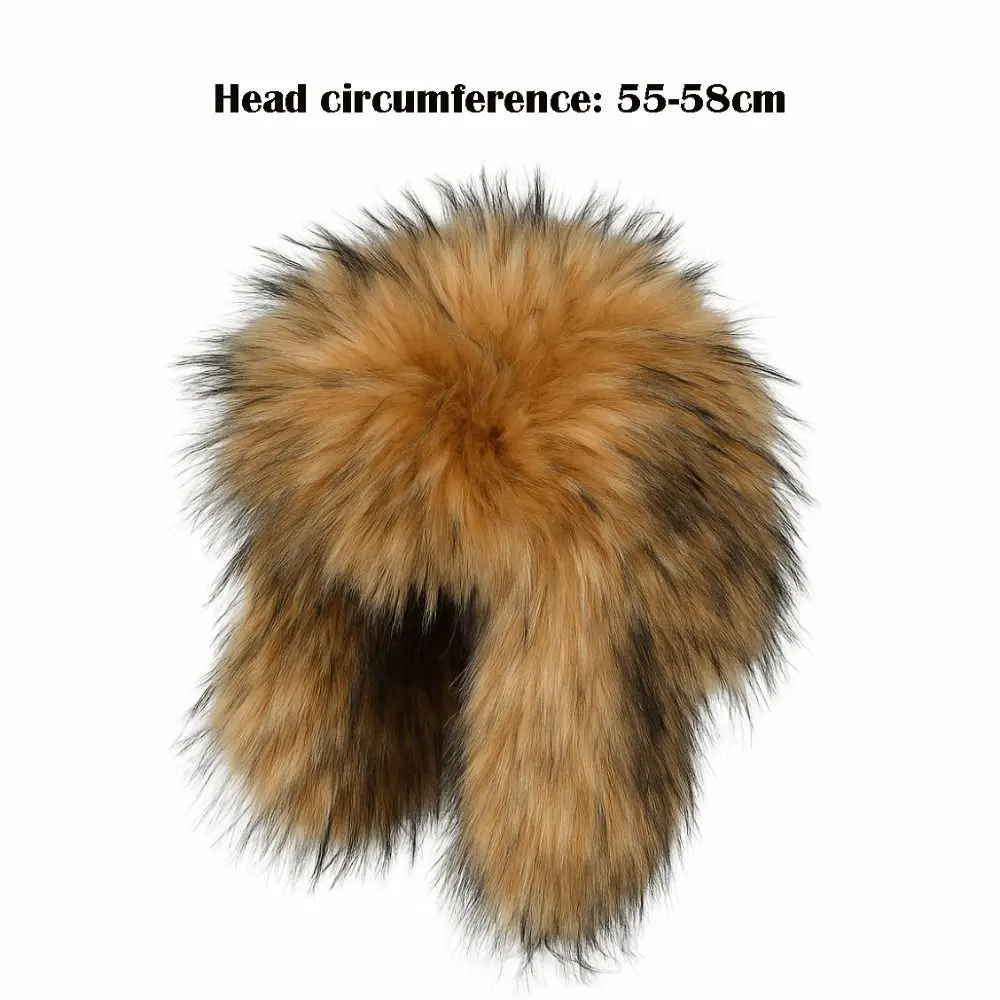 Faux Fur Winter Hats Russian Style Round Earflap Cap