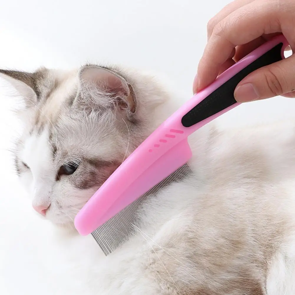 Pet Animal Care Comb Protect Flea Comb for Cat Dog Teeth Easy Flea Removal Convenient Storage with Hanging Hole Pet Comb