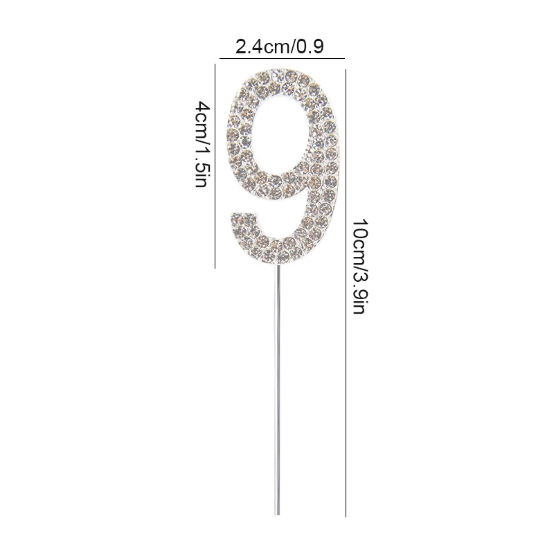 Gold and Silver Glitter Number Cake Toppers - Elegant Birthday and Celebration Decor