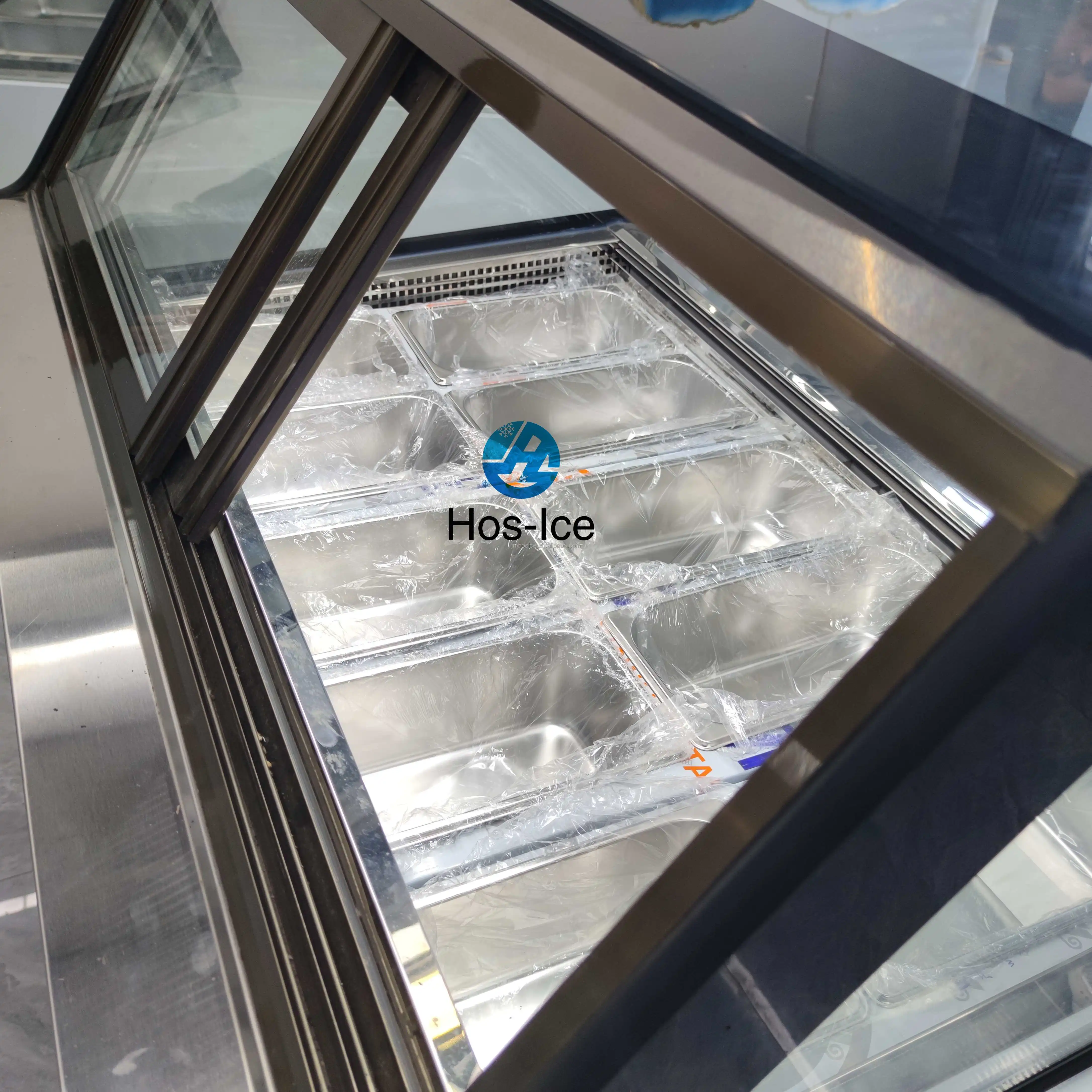 Countertop Ice Cream Display case with 12 Pans Refrigerators showcase - Image 3
