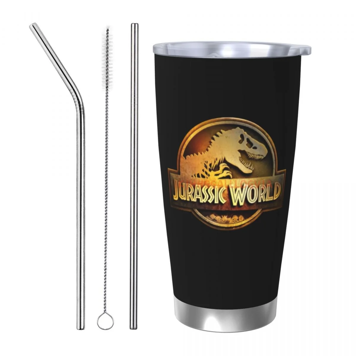 Jurassic Park Insulated 20oz Stainless Steel Thermo Coffee Cup Mug with Lid Tumbler for Office Home Car Bottl