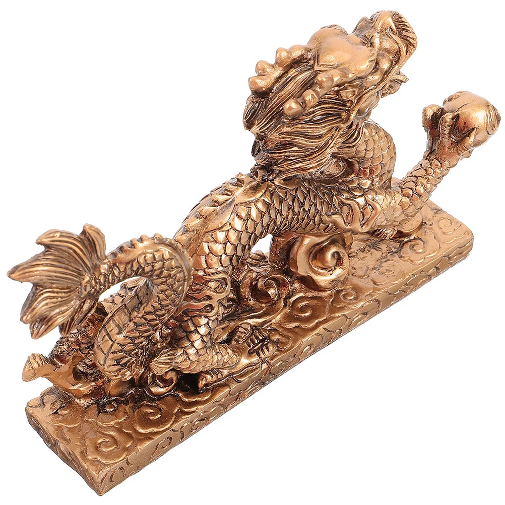 

Chinese Dragon Sculpture Resin Oriental Dragon Statue Desk Fengshui Figurine Home Art Animal Model