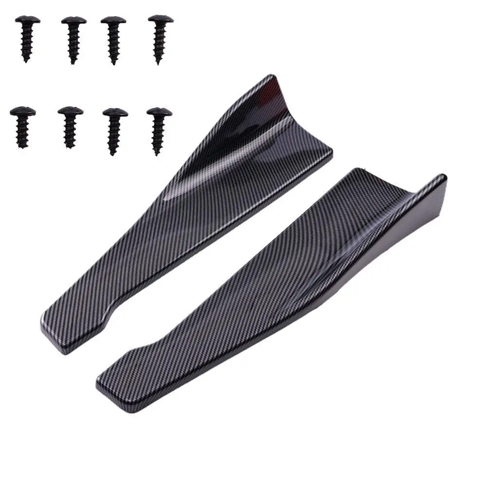 Rear Corner Protection Plate & Side Skirt Cover Set with Screws - Universal Car Bumper Guards (48cm)