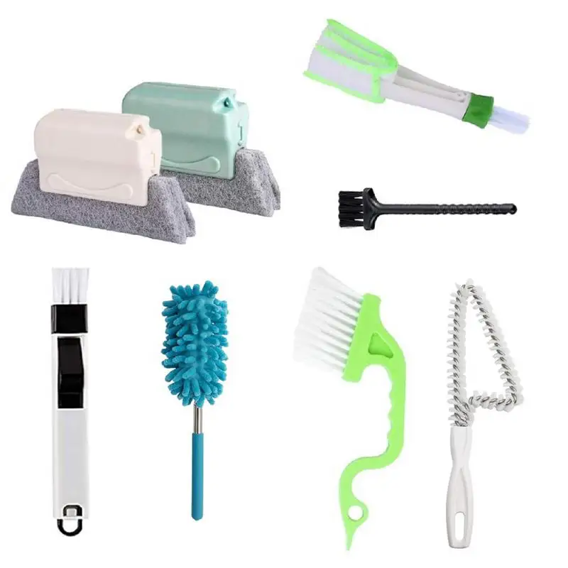 

8PCS Window Groove Cleaning Tool Kit Slot Track Cleaning Brushes For Home Kitchen Windows Air Conditioner