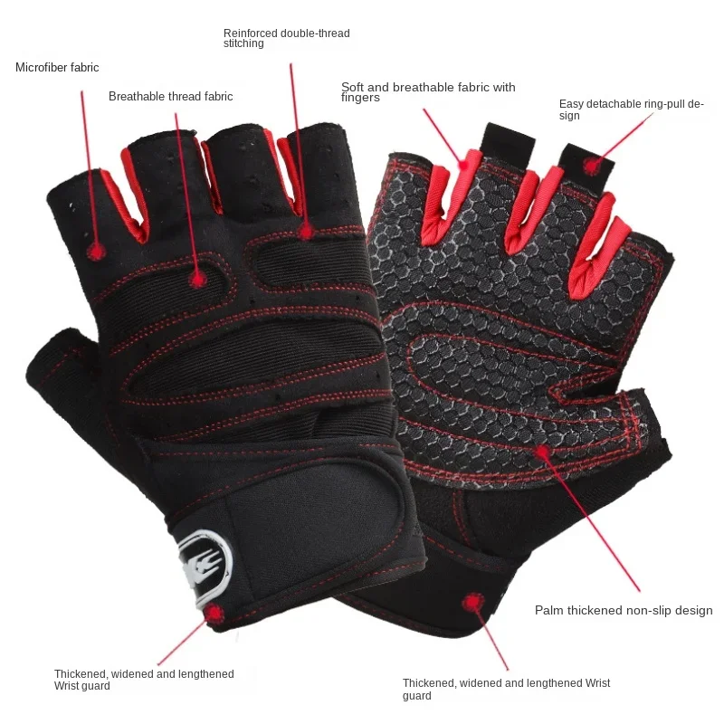 Gym Fitness Gloves Heavyweight Training Men Women Non-Slip Bodybuilding Workout Glove Extended Wrist Guard Weight Lifting Gloves 4