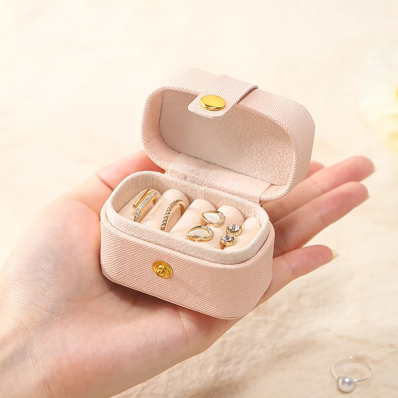 

Mini Ring Box Portable Stud Earrings Jewelry Box Leather Earrings Ring Storage Box Jewelry Box