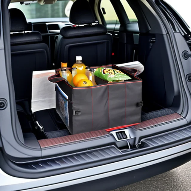 Car Trunk Organizer Soft Felt Storage Box Large Anti Slip Compartment Boot Storage  Organizer Tool Bag Car Storage Bag