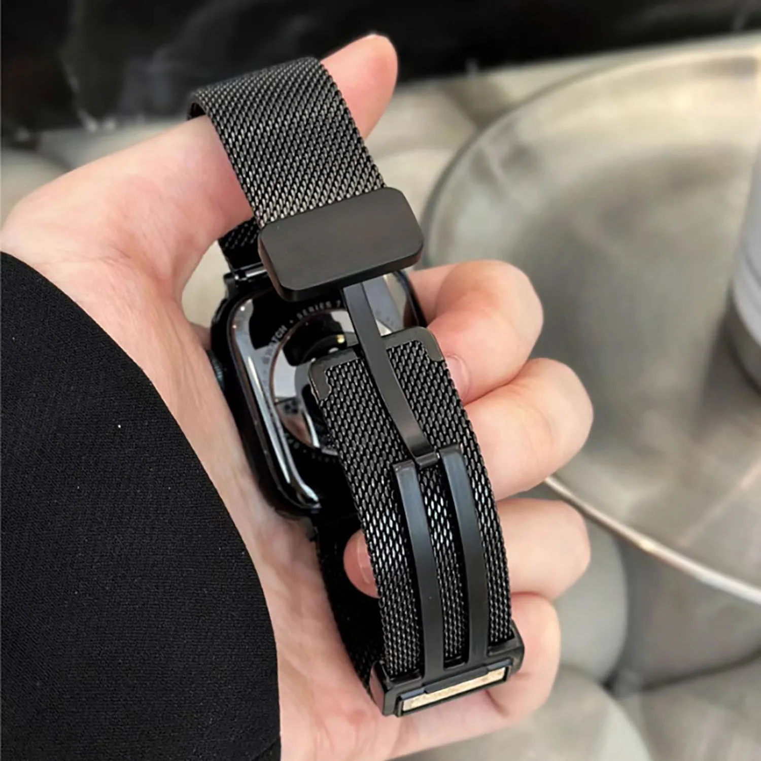 Elegant Milanese Magnetic Watch Band Bracelet in Stainless Steel