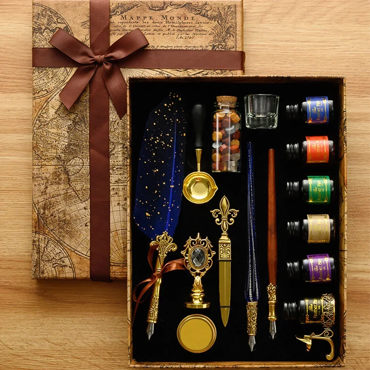 Cheap Pen Wax Seal Stamp Kit Feather Quill Pen and Ink Set Calligraphy  Writing Dip Pen Birthday Gift