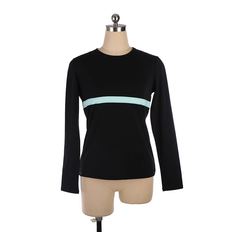 Figure Skating Tights Women's Adult Training Competition Fleece Round Neck Top