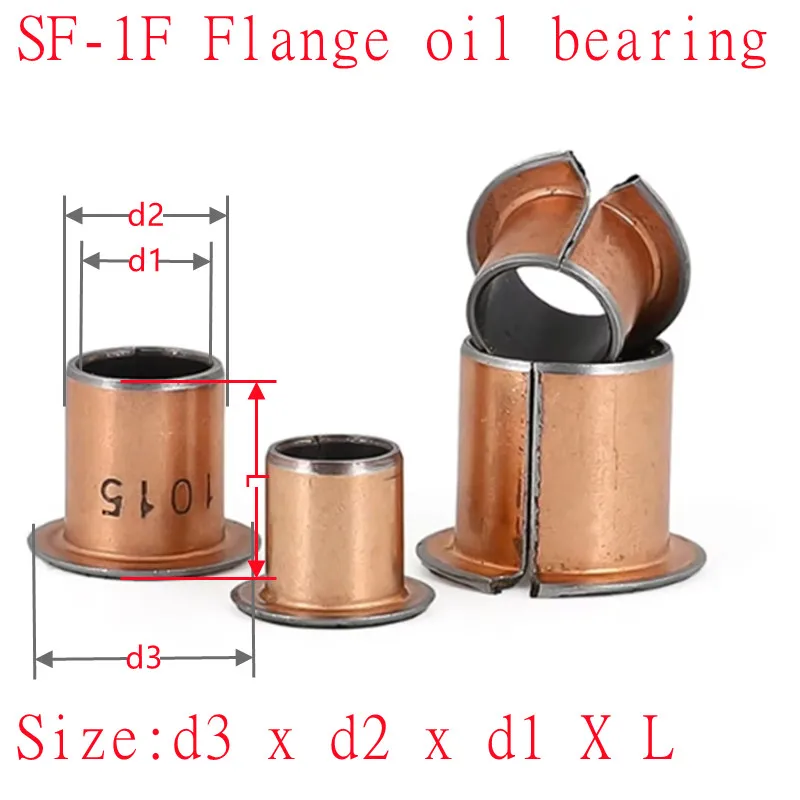 Inner Diameter 6mm 8mm 10mm 12mm SF-1F Flanging Self-lubricating Bearing Oilless Bushing Sleeve Height 4-20mm 10pcs self lubricating bearing