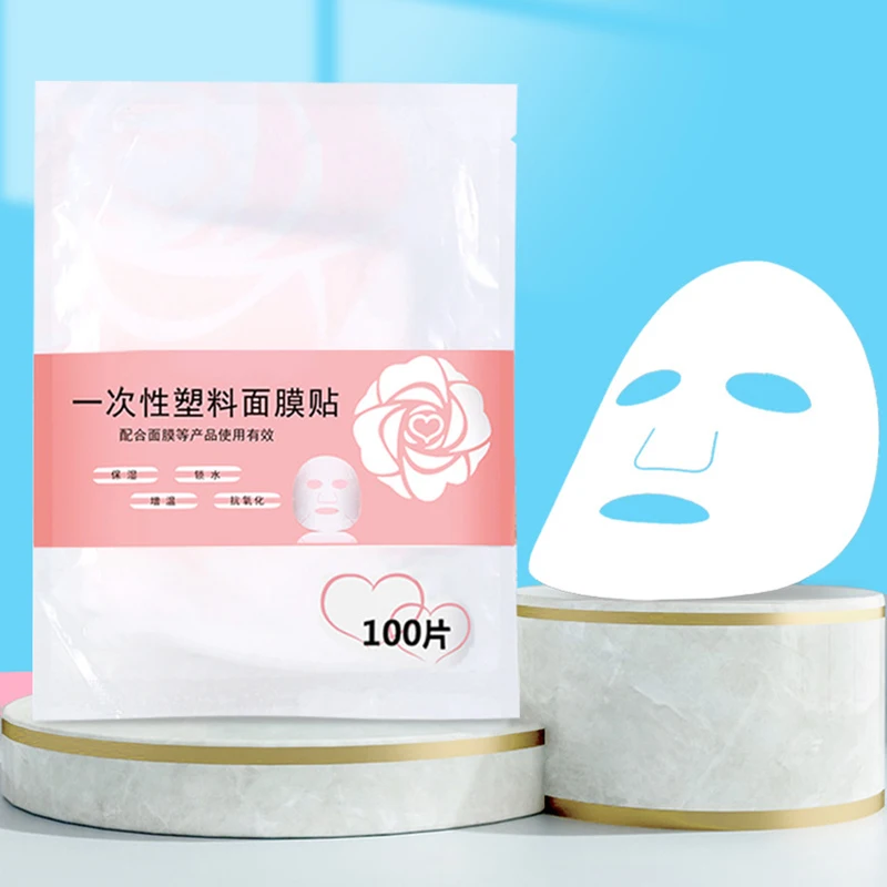 Disposable Face Plastic Film Full Face Cleaner Mask Neck Stickers Paper Transparent PE Masks Wrap Facial Beauty Healthy Tool 3