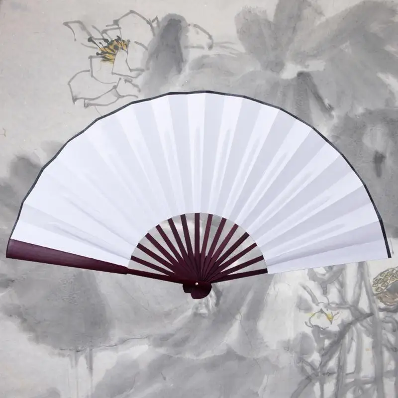 10.6 Inch/13 Inch Silk Cloth Blank Chinese Folding Fan Wooden Bamboo Antiquity Folding Fan For Calligraphy Painting Home Decor,folding fan,hand fan,wooden hand fan,silk fans